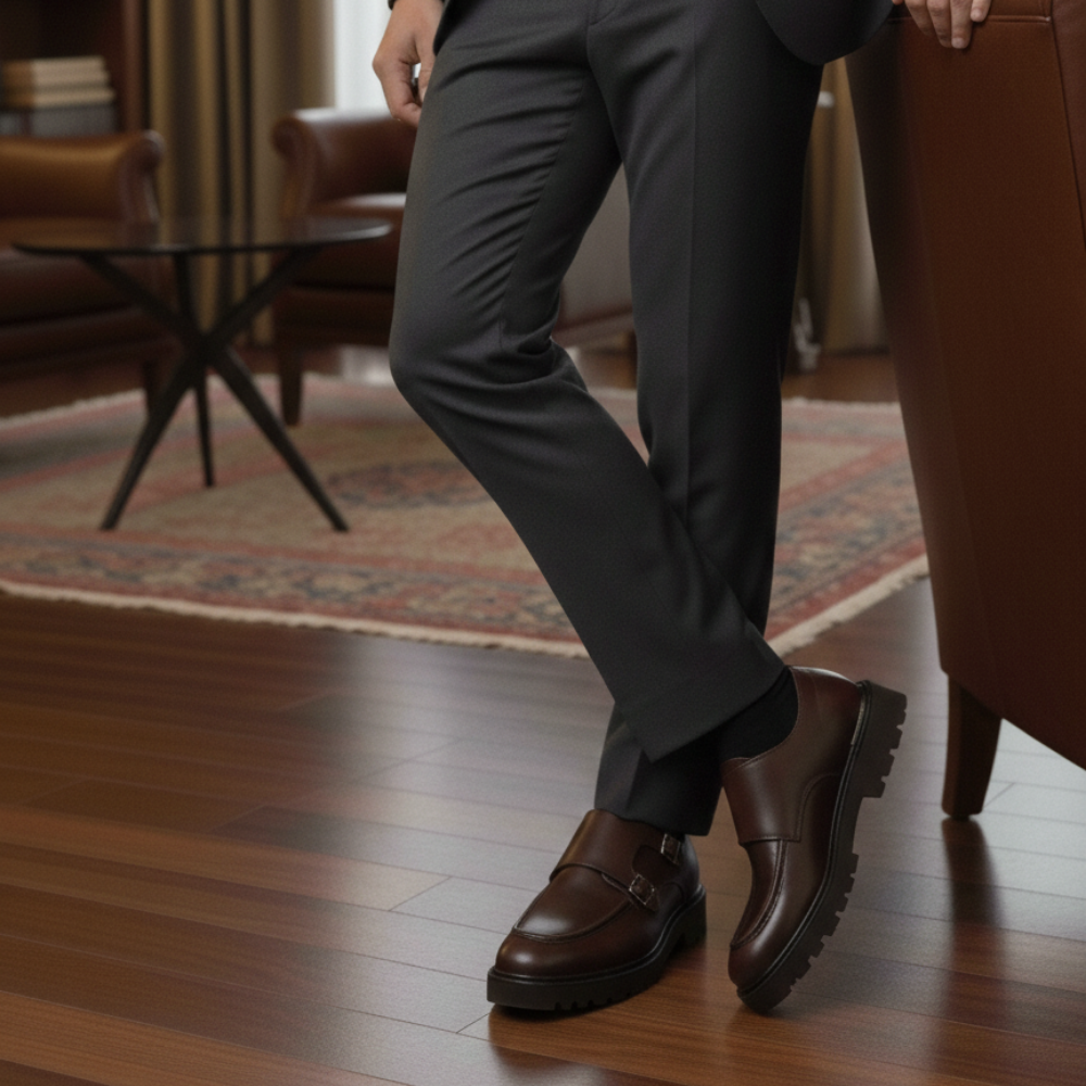 Tokalı Monk Hakiki Deri Klasik