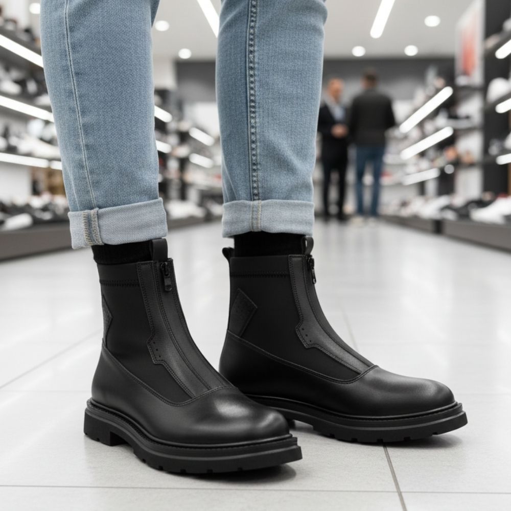 Streçli Hakiki Deri Bot